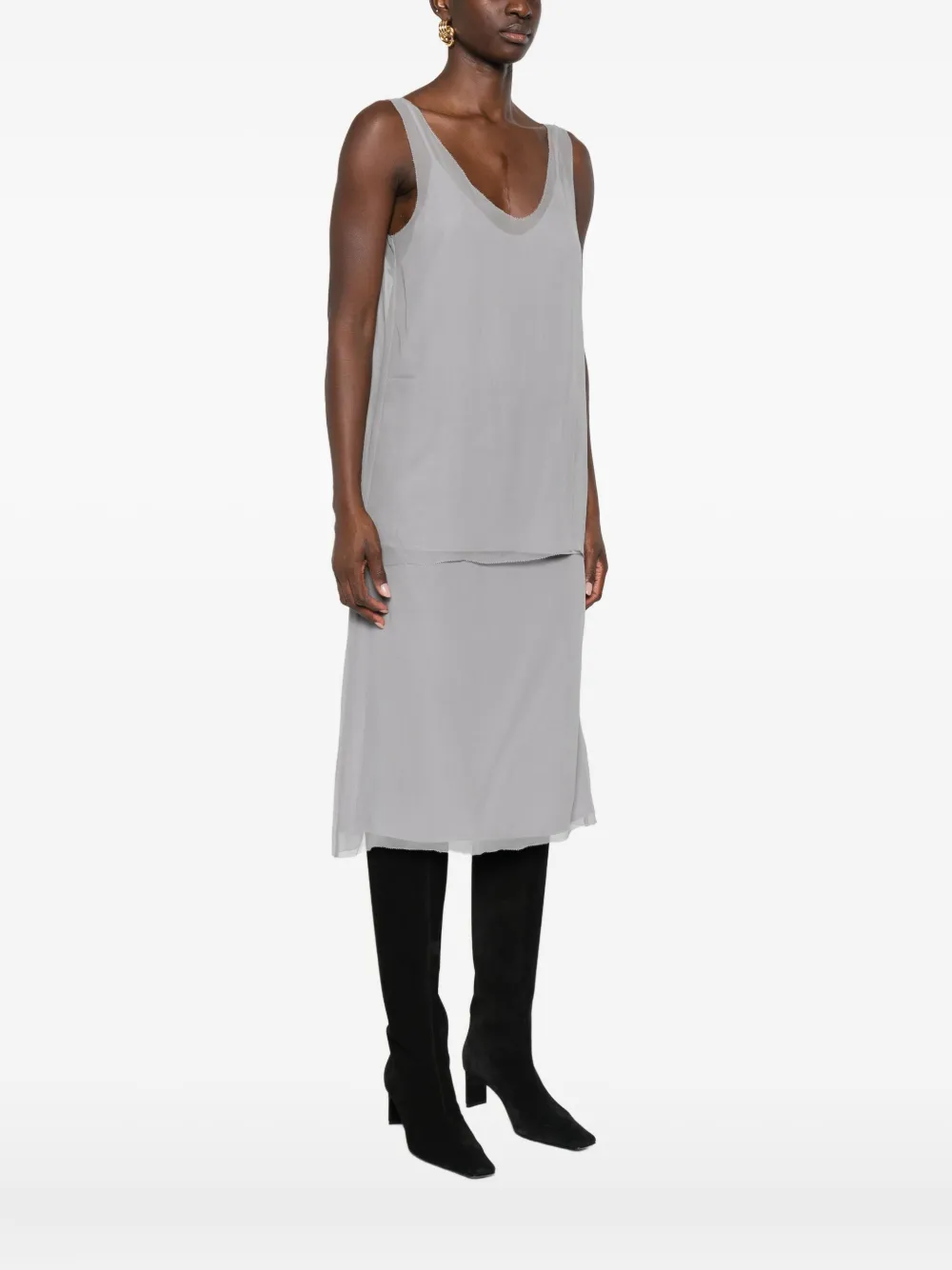 Totême V-neck Slip Top In Gray