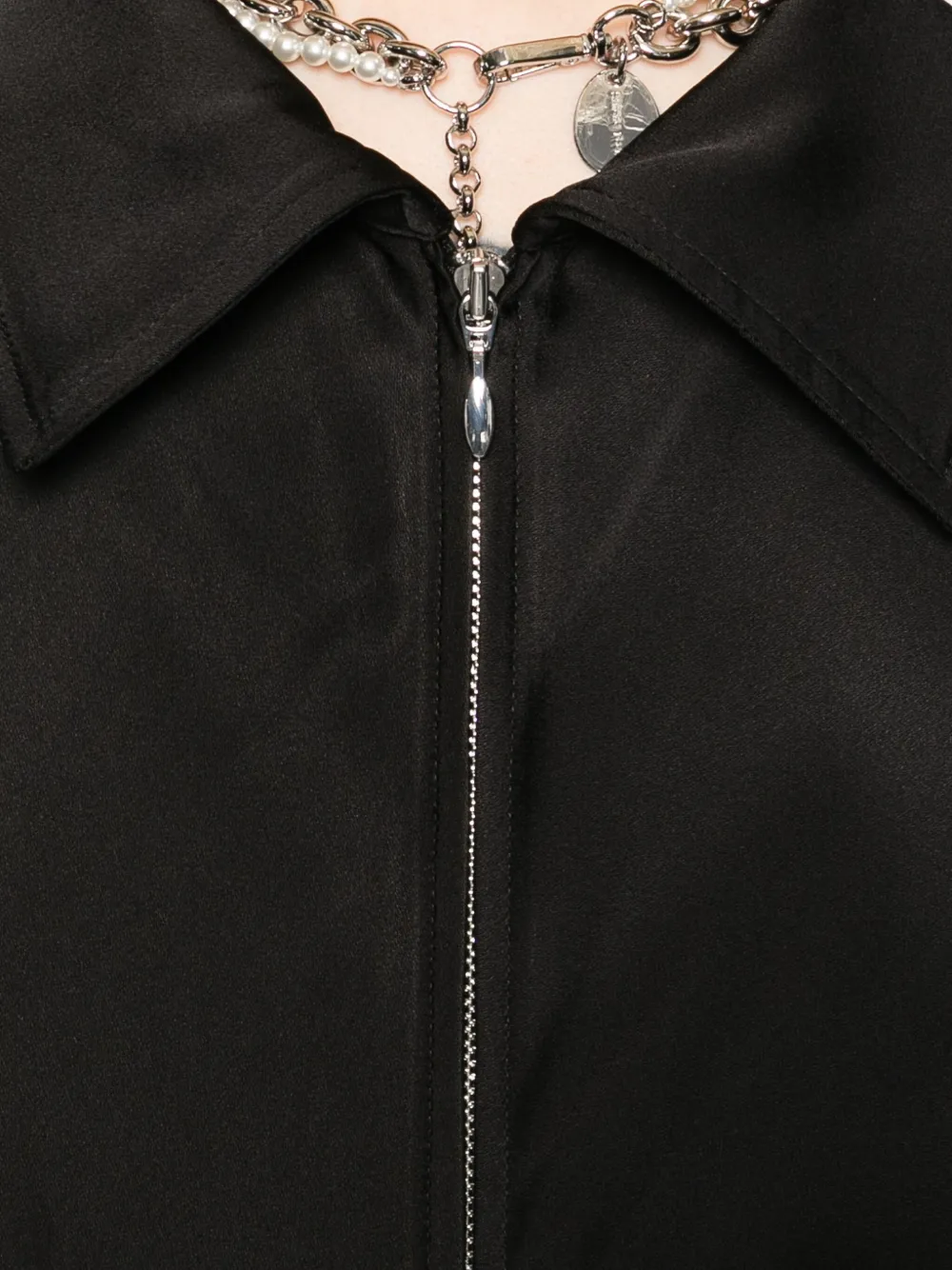 Totême Slouch Zip-front Draped Blouse In Black