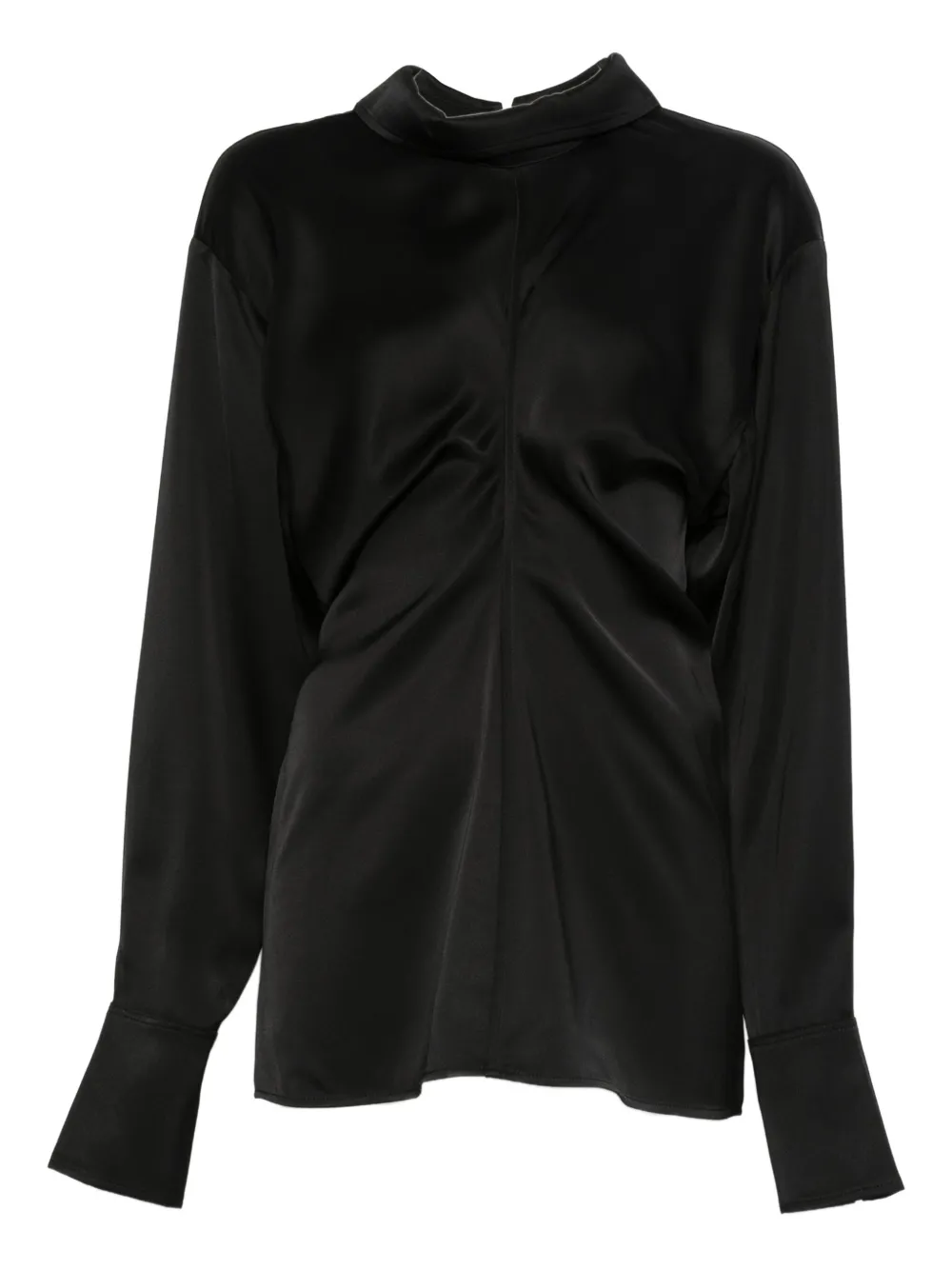 TOTEME Slouch zip-front draped blouse | Black | Image 1