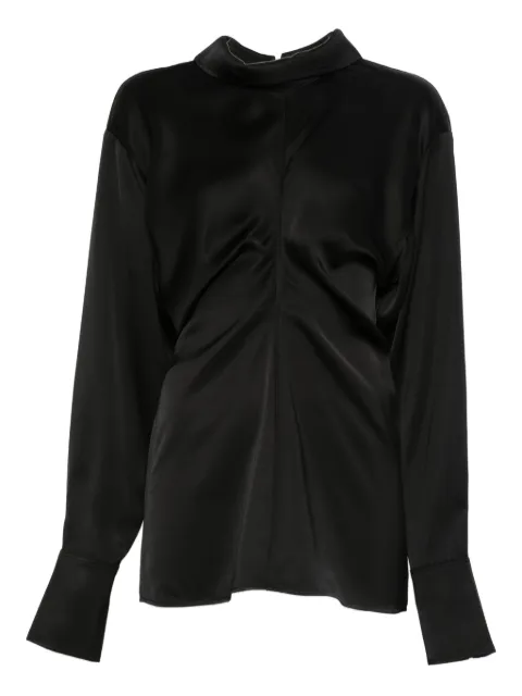 TOTEME Slouch zip-front draped blouse