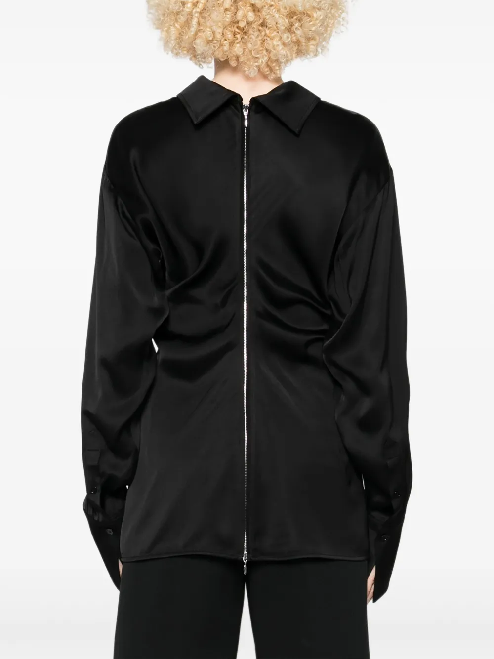 TOTEME Slouch gedrapeerde blouse met rits Zwart