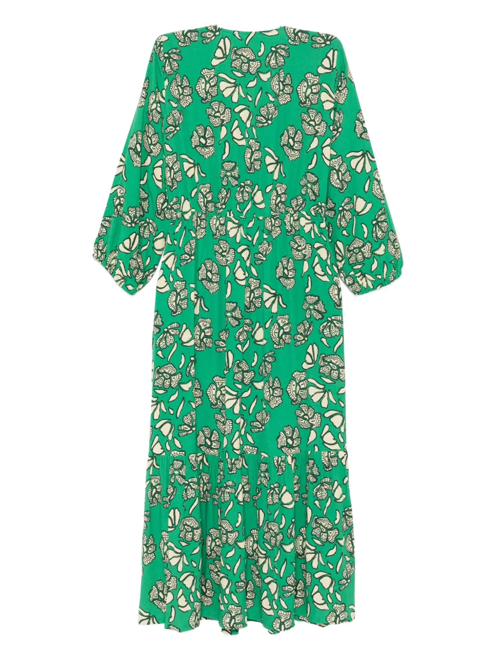Ba&Sh Aferae floral-print tiered dress Groen