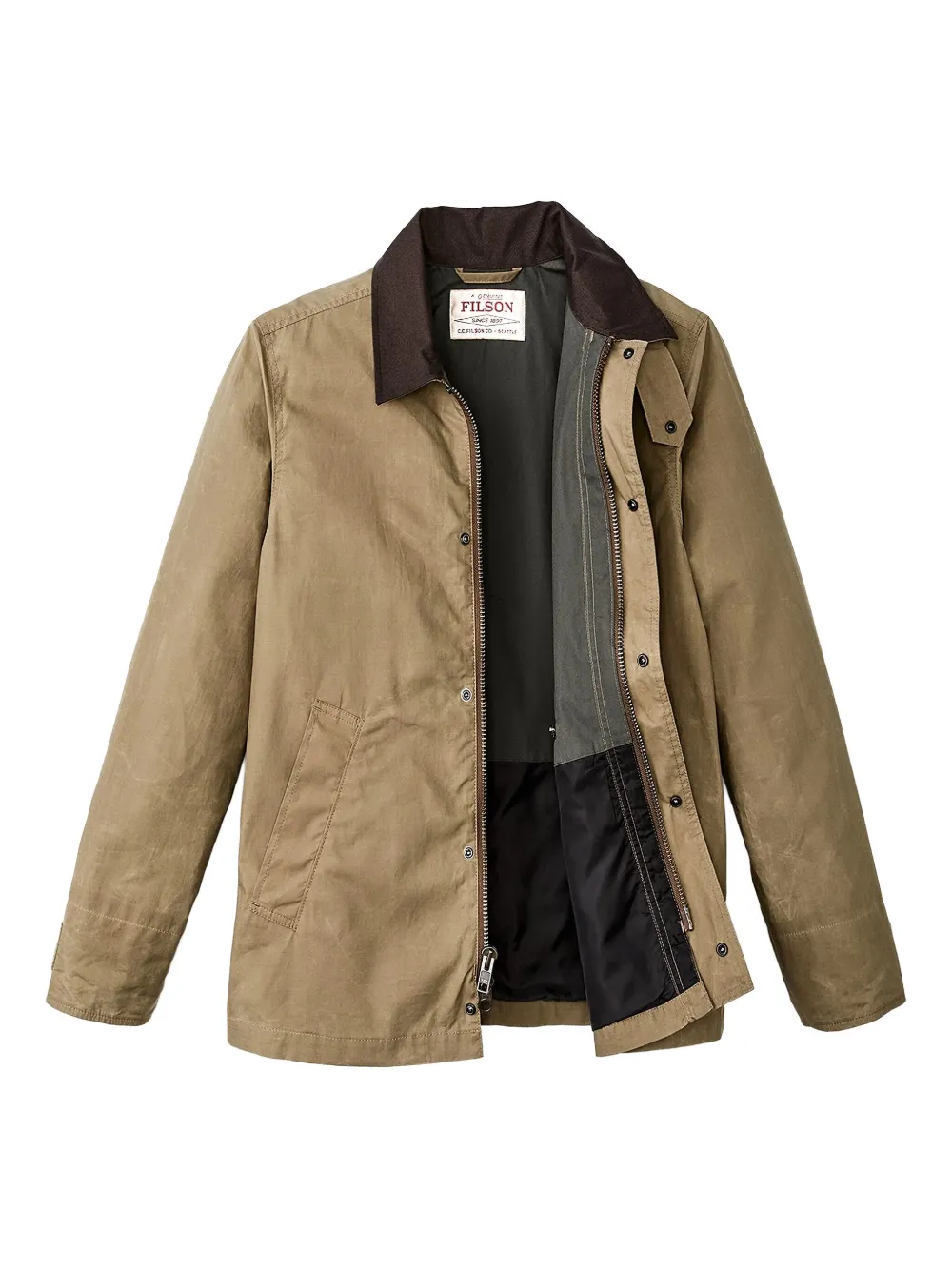 Filson button-fastening raincoat Beige