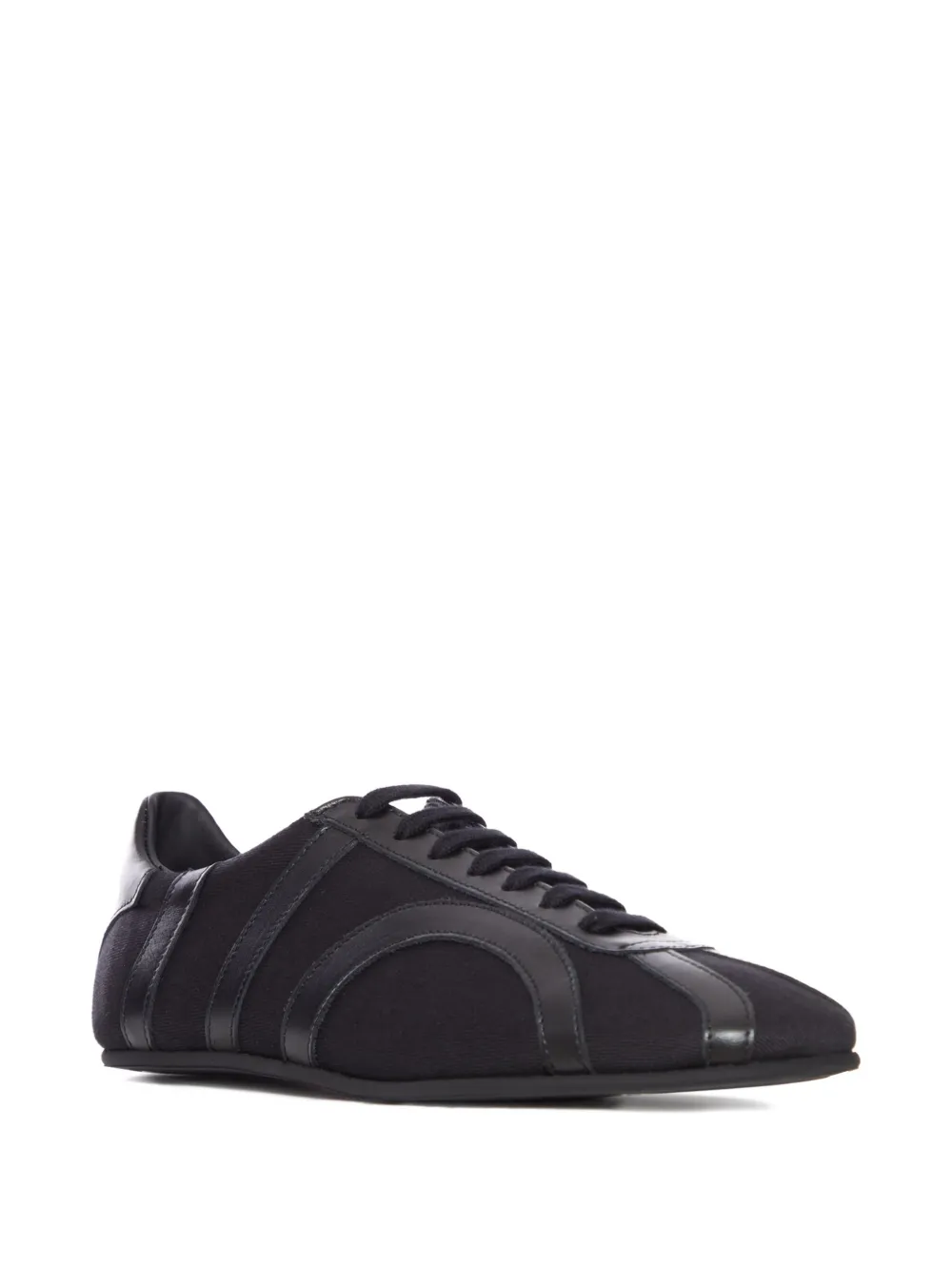 TOTEME leather-panel recycled-cotton sneakers Black