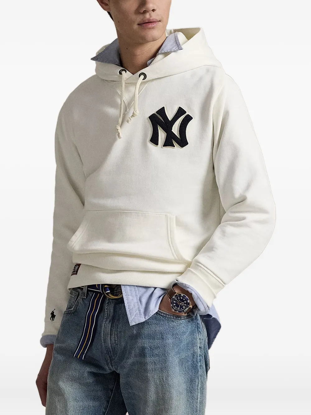 Polo Ralph Lauren x Yankees fleece hoodie Wit