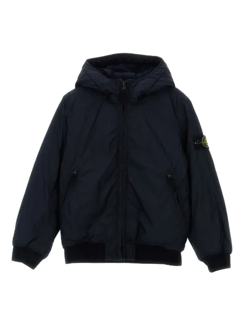 Stone Island Junior logo-patch zip-up bomber jacket