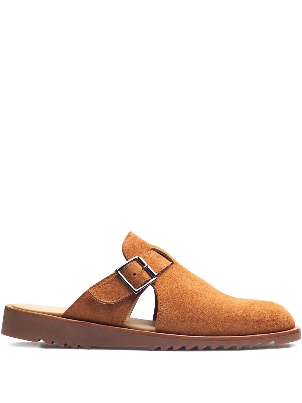 Paraboot Athens buckle-fastening suede mules Brown
