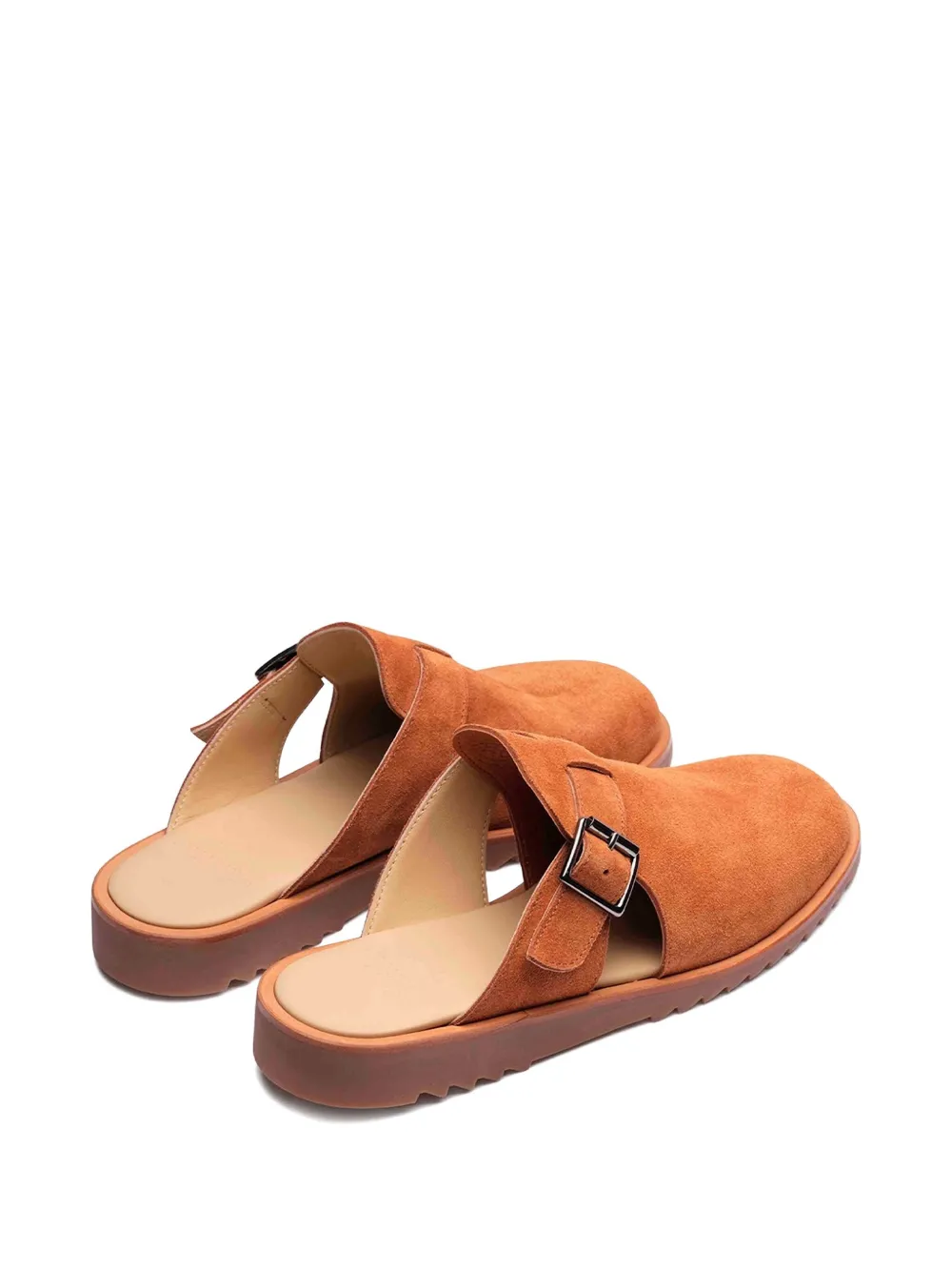 Paraboot Athens buckle-fastening suede mules Brown