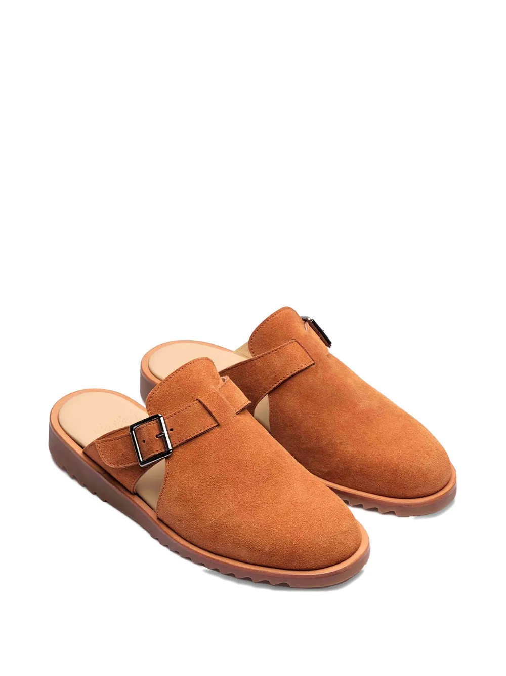 Paraboot Athens buckle-fastening suede mules Brown