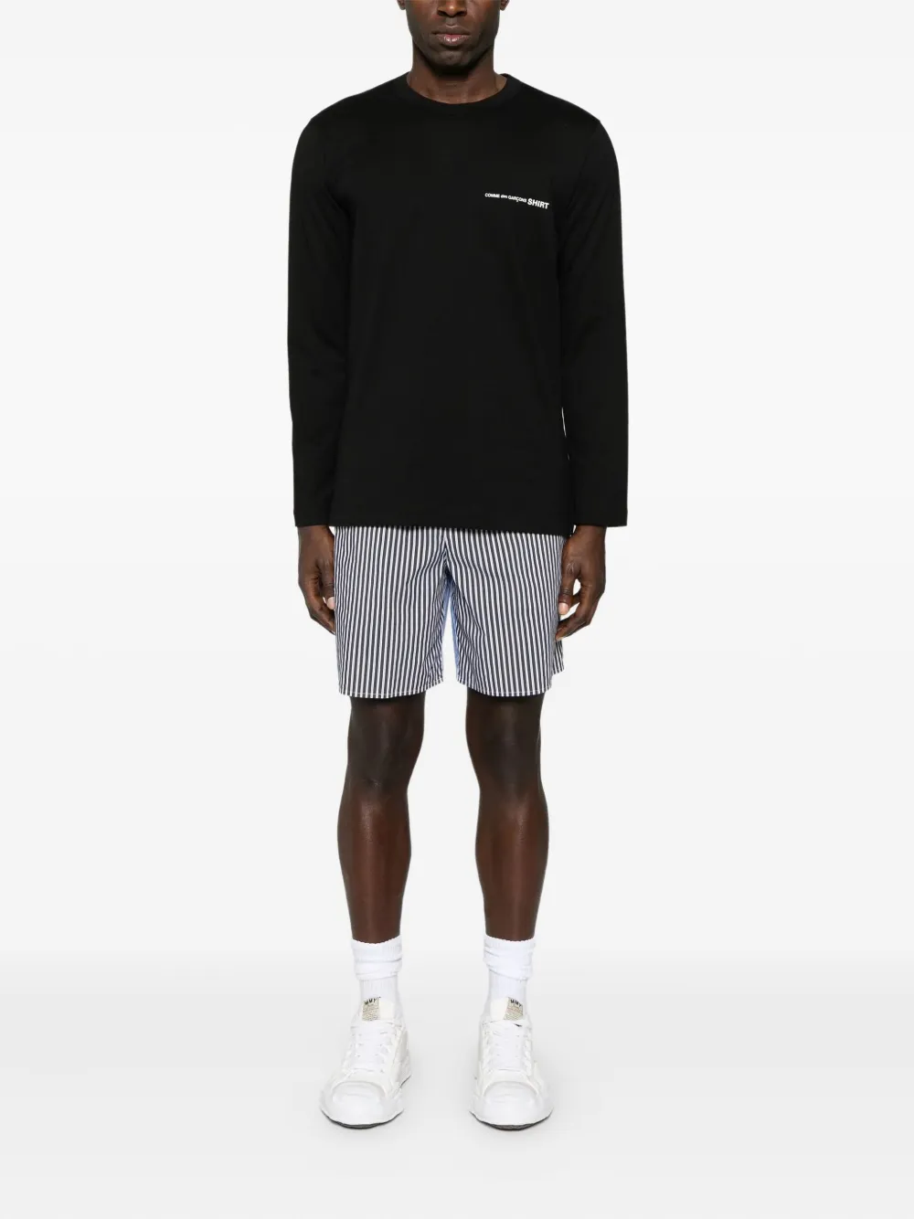 Comme des Garçons Homme logo-print long-sleeve T-shirt Zwart