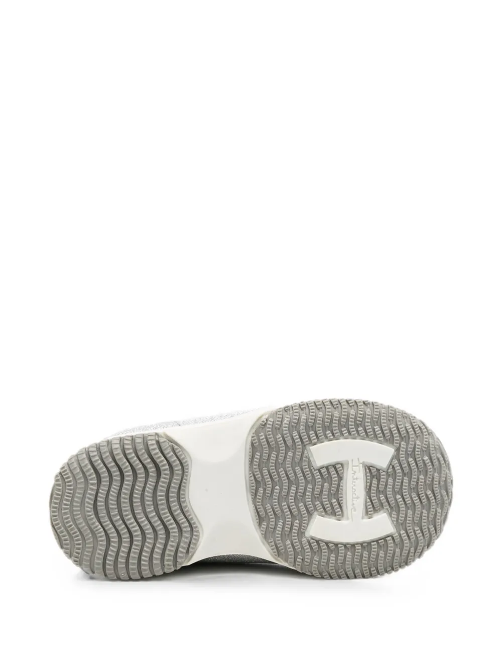 Hogan Kids glitter-effect logo-patch sneakers Grijs