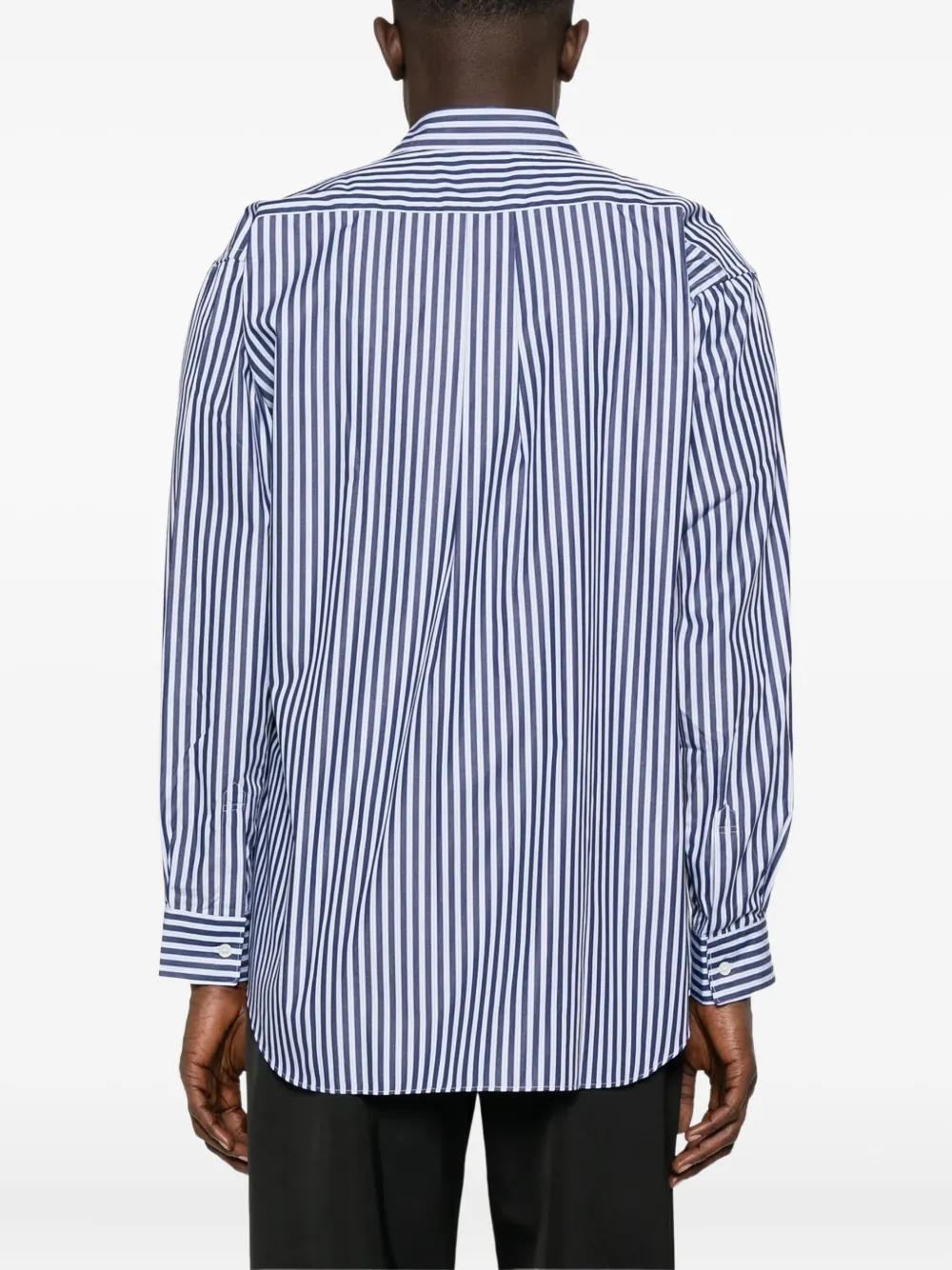 Comme des Garçons Homme striped long-sleeves shirt Blauw