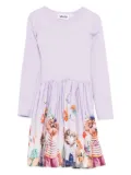 Molo long-sleeve animal-print dress - Purple