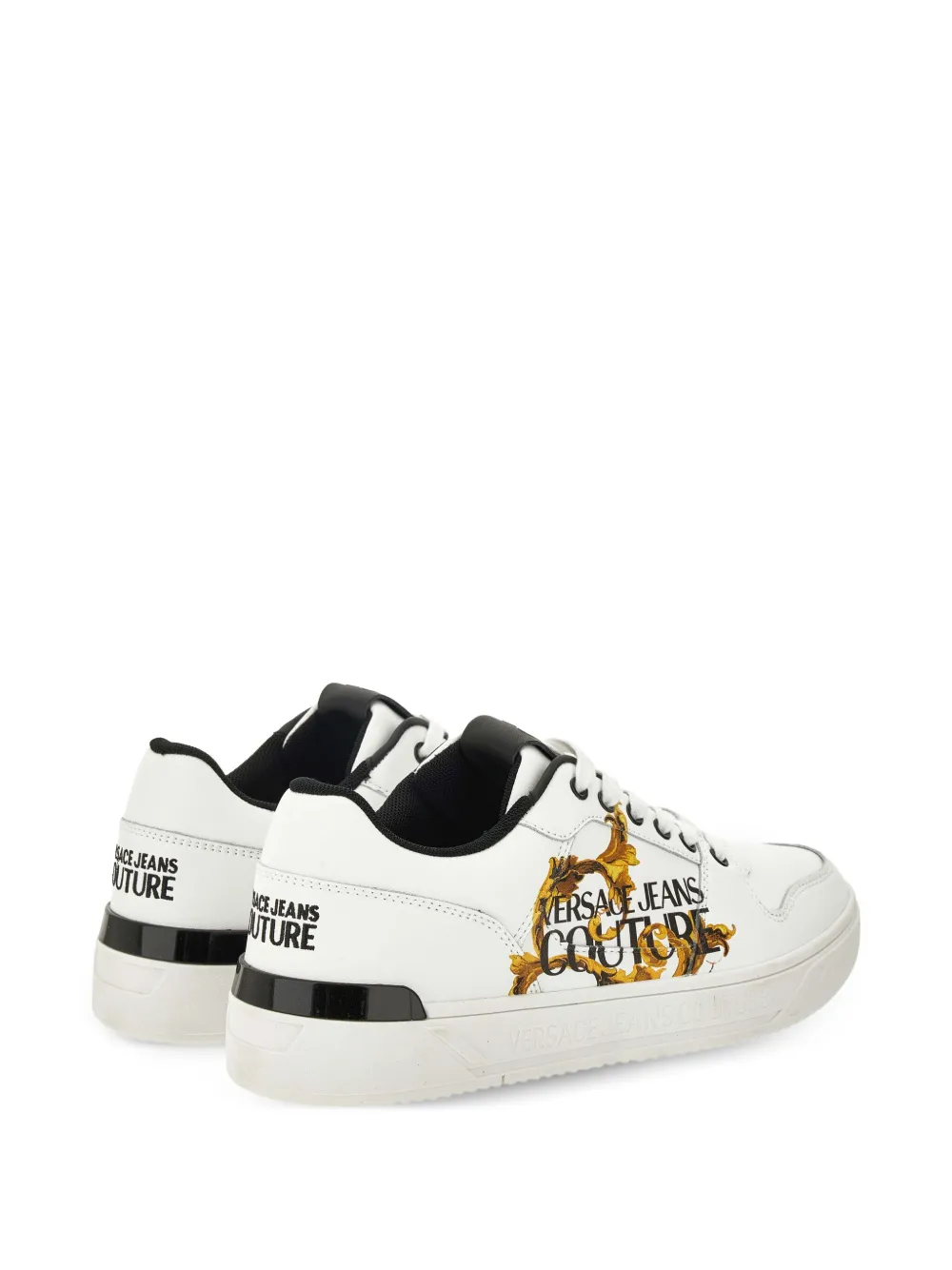 Versace Jeans Couture logo-print leather trainers White