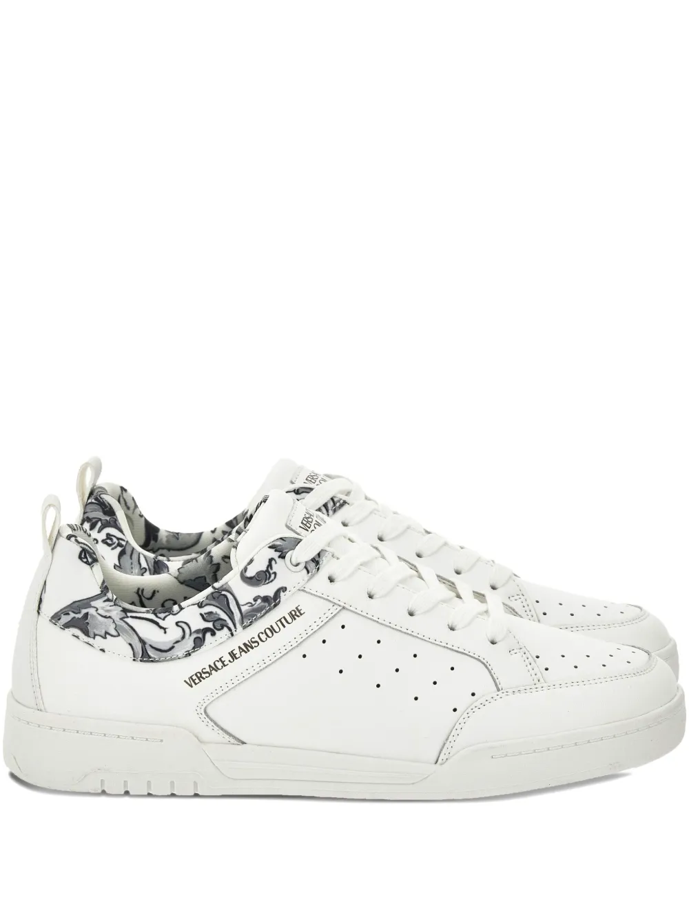 Versace Jeans Couture Barocco-print perforated sneakers White