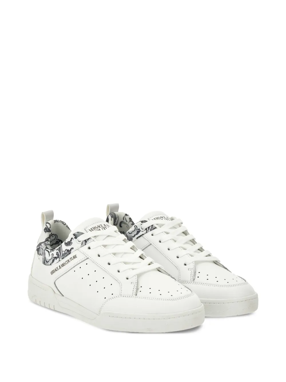 Versace Jeans Couture Barocco-print perforated sneakers White