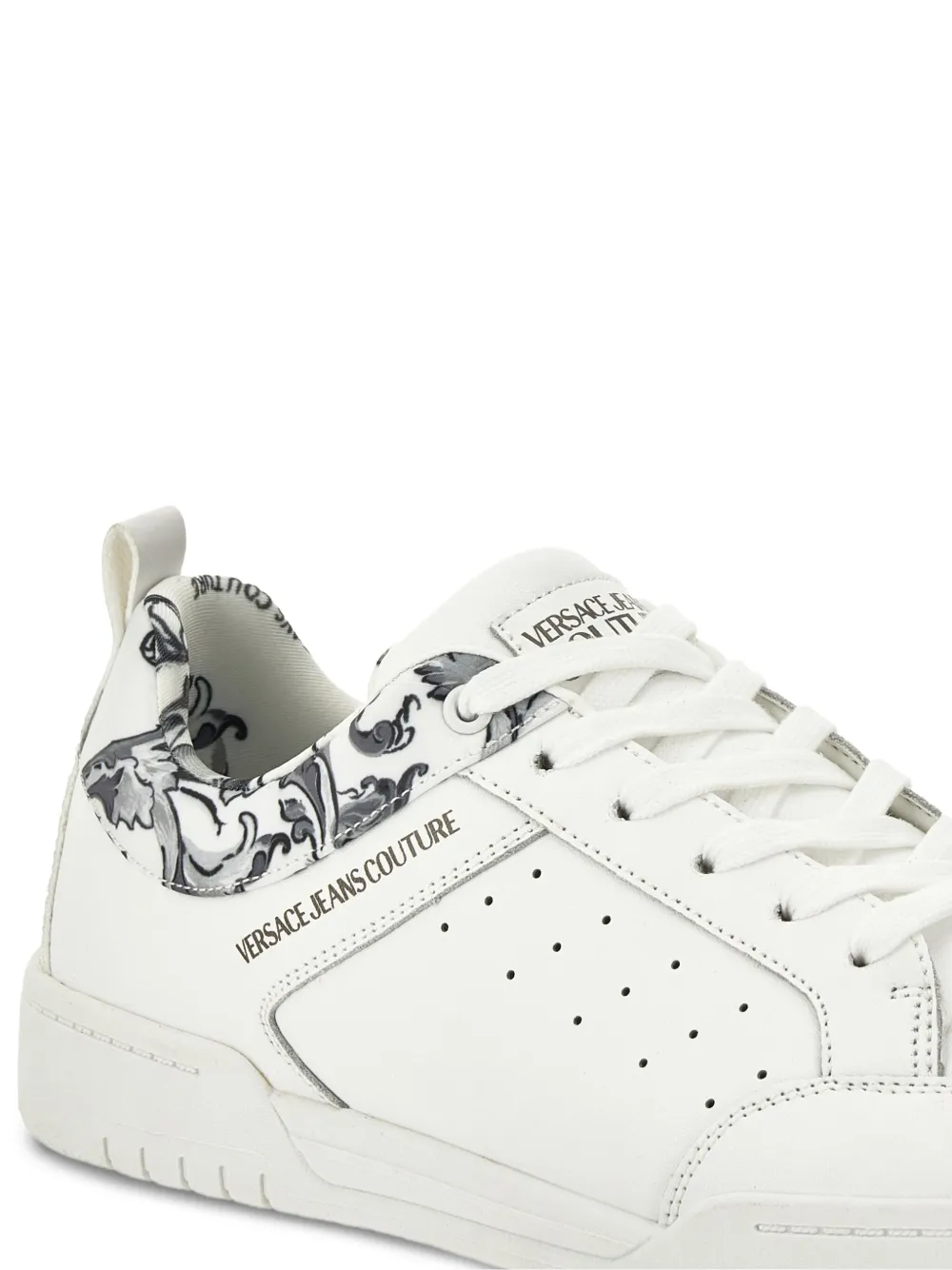 Versace Jeans Couture Barocco-print perforated sneakers White