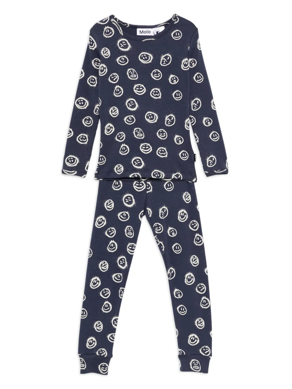 Molo Pyjama met smileyprint Blauw