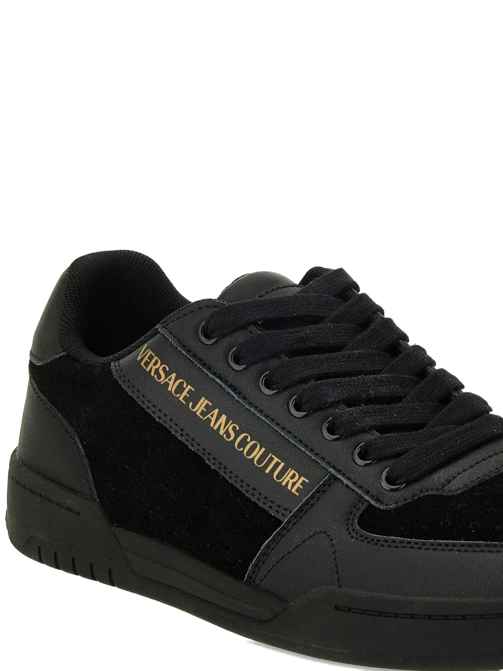 Versace Jeans Couture logo leather sneakers Black