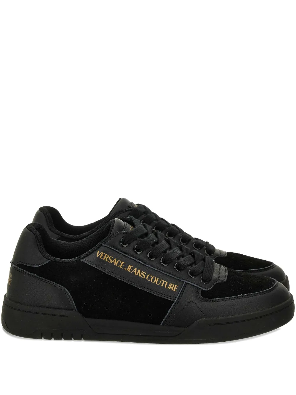 Versace Jeans Couture logo leather sneakers Black