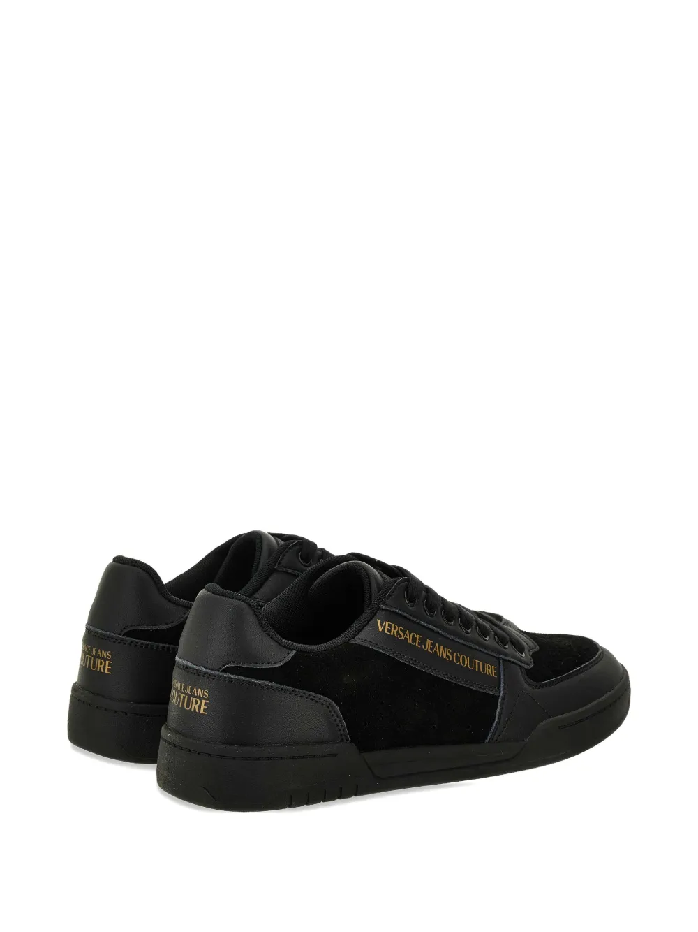 Versace Jeans Couture logo leather sneakers Black