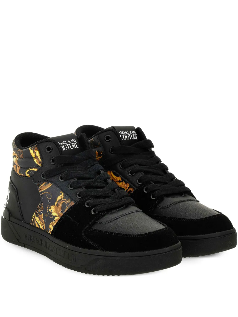 Versace Jeans Couture Barocco high-top sneakers Zwart