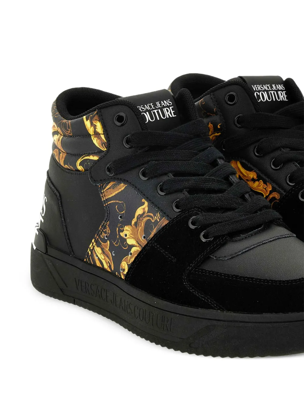 Versace Jeans Couture Barocco high-top sneakers Zwart