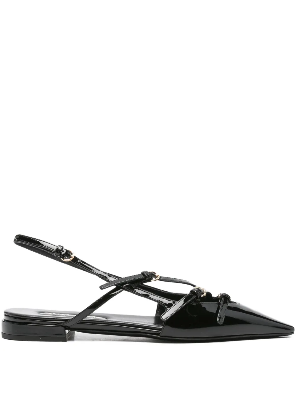 Miu buckle-straps slingback flats Zwart