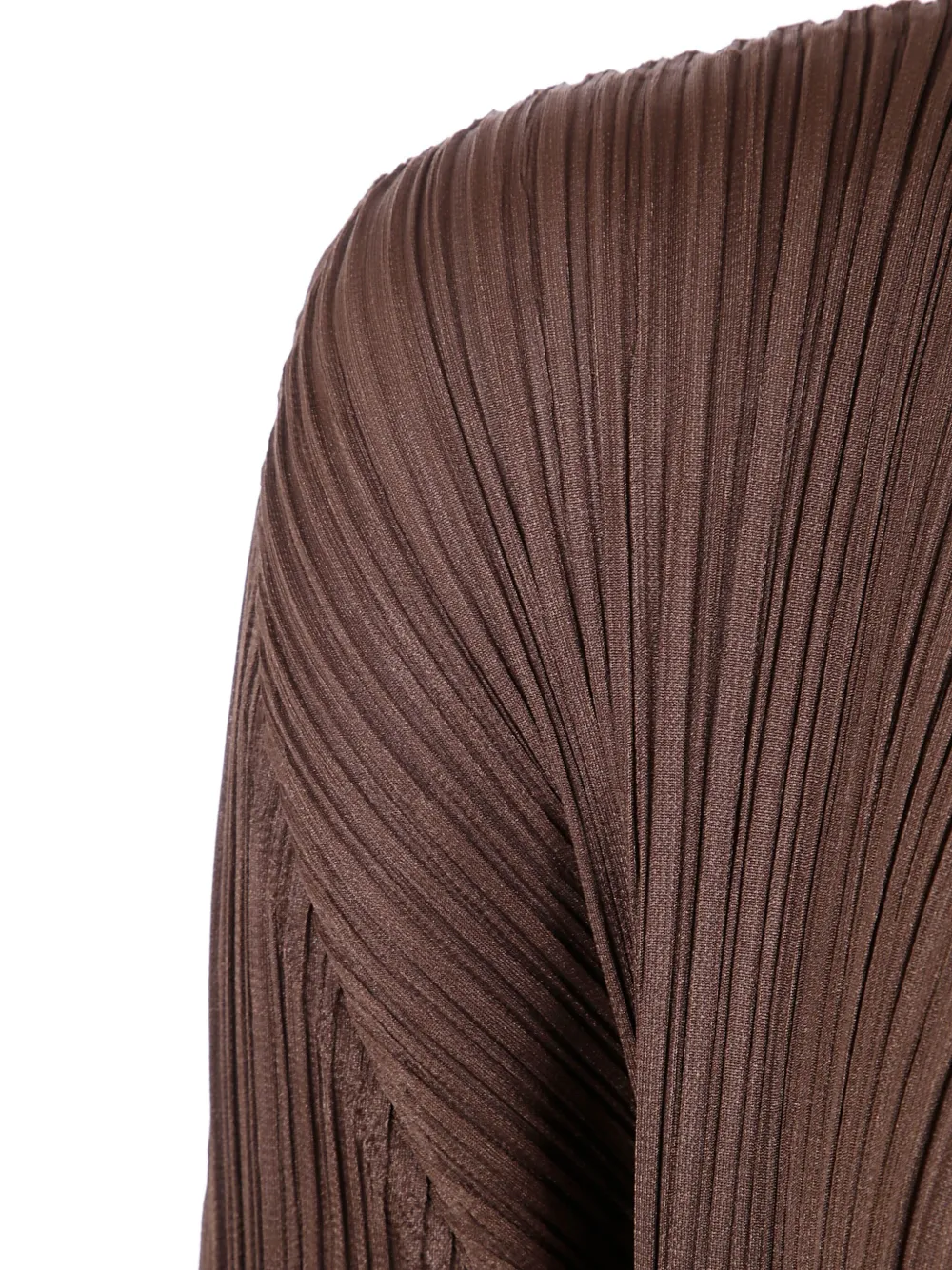 Pleats Please Issey Miyake pleated long-sleeved cardigan Bruin