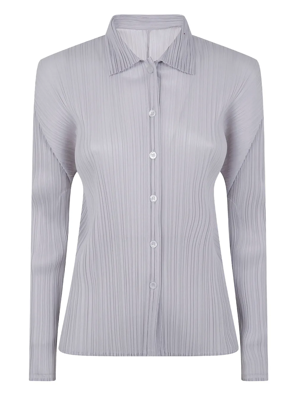 Pleats Please Issey Miyake pleated long-sleeved shirt - グレー Pleats Please Issey Miyake pleated long-sleeved shirt - グレー