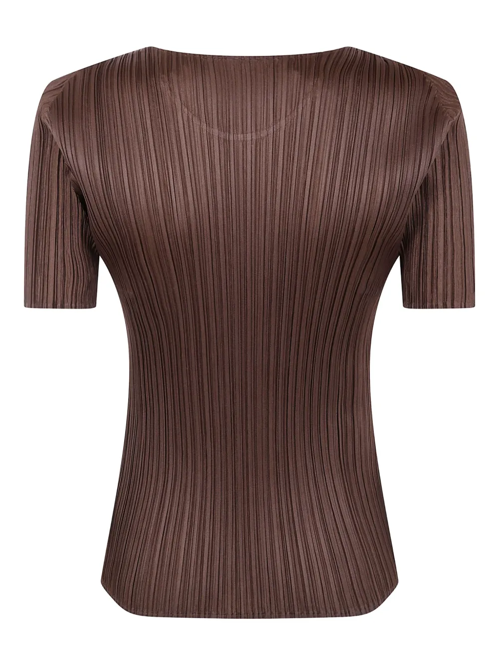 Pleats Please Issey Miyake pleated short-sleeved T-shirt Bruin