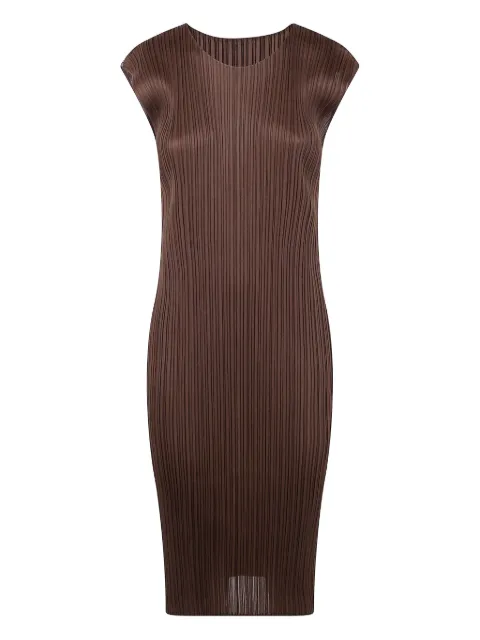 Pleats Please Issey Miyake pleated cap-sleeve dress