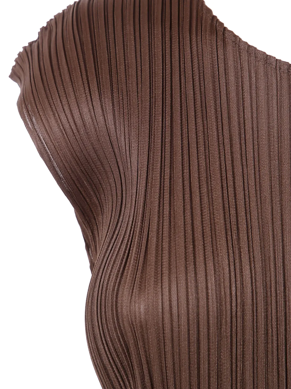 Pleats Please Issey Miyake Jurk met kapmouwen Bruin