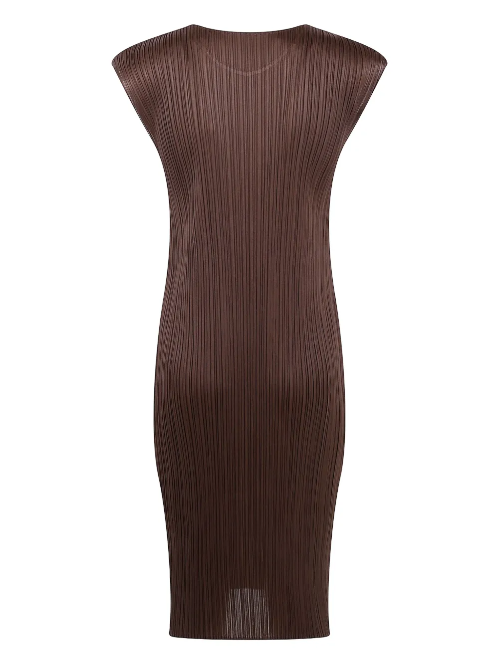 Pleats Please Issey Miyake Jurk met kapmouwen Bruin