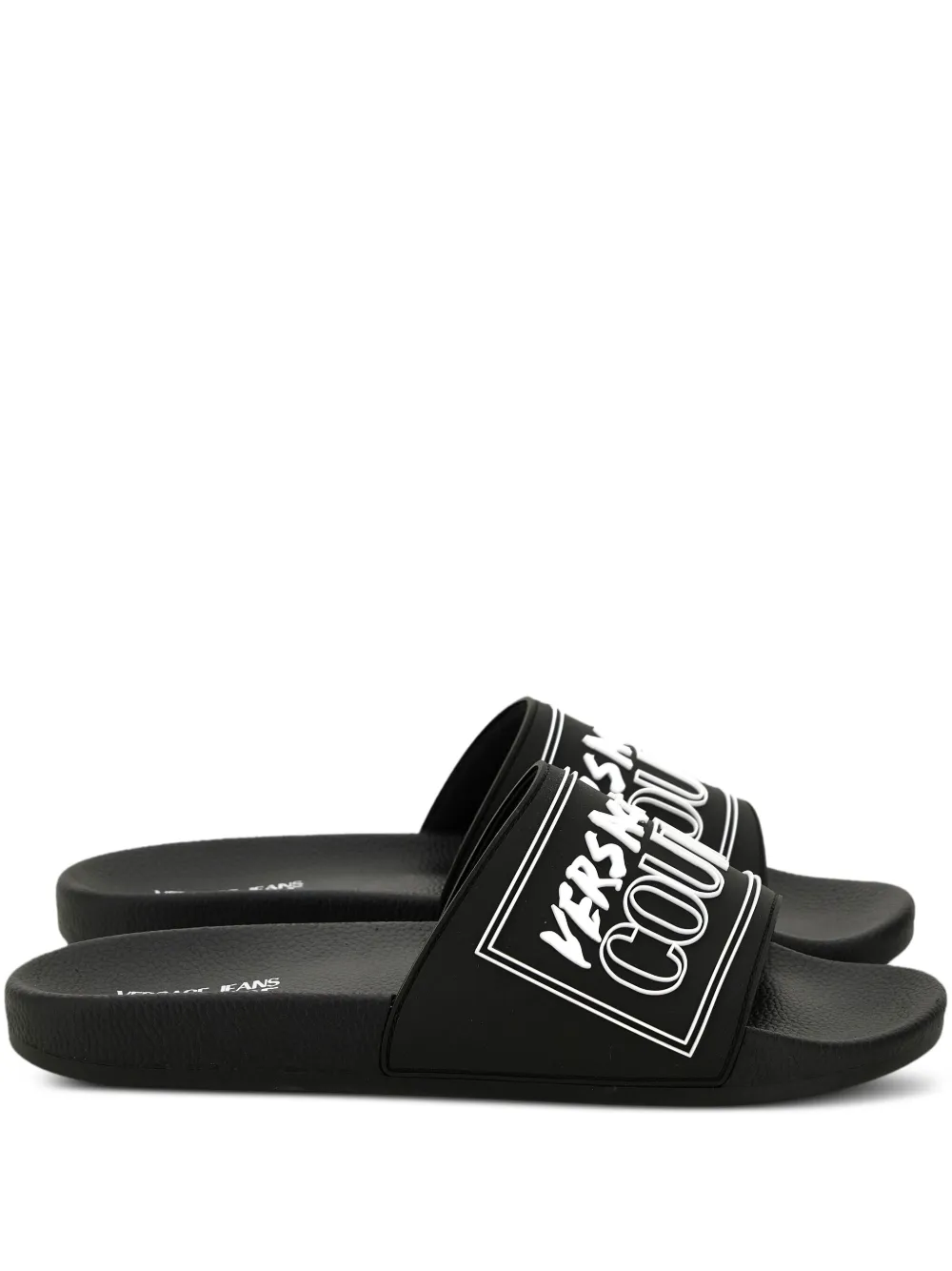 Versace Jeans Couture logo-embossed slides Black