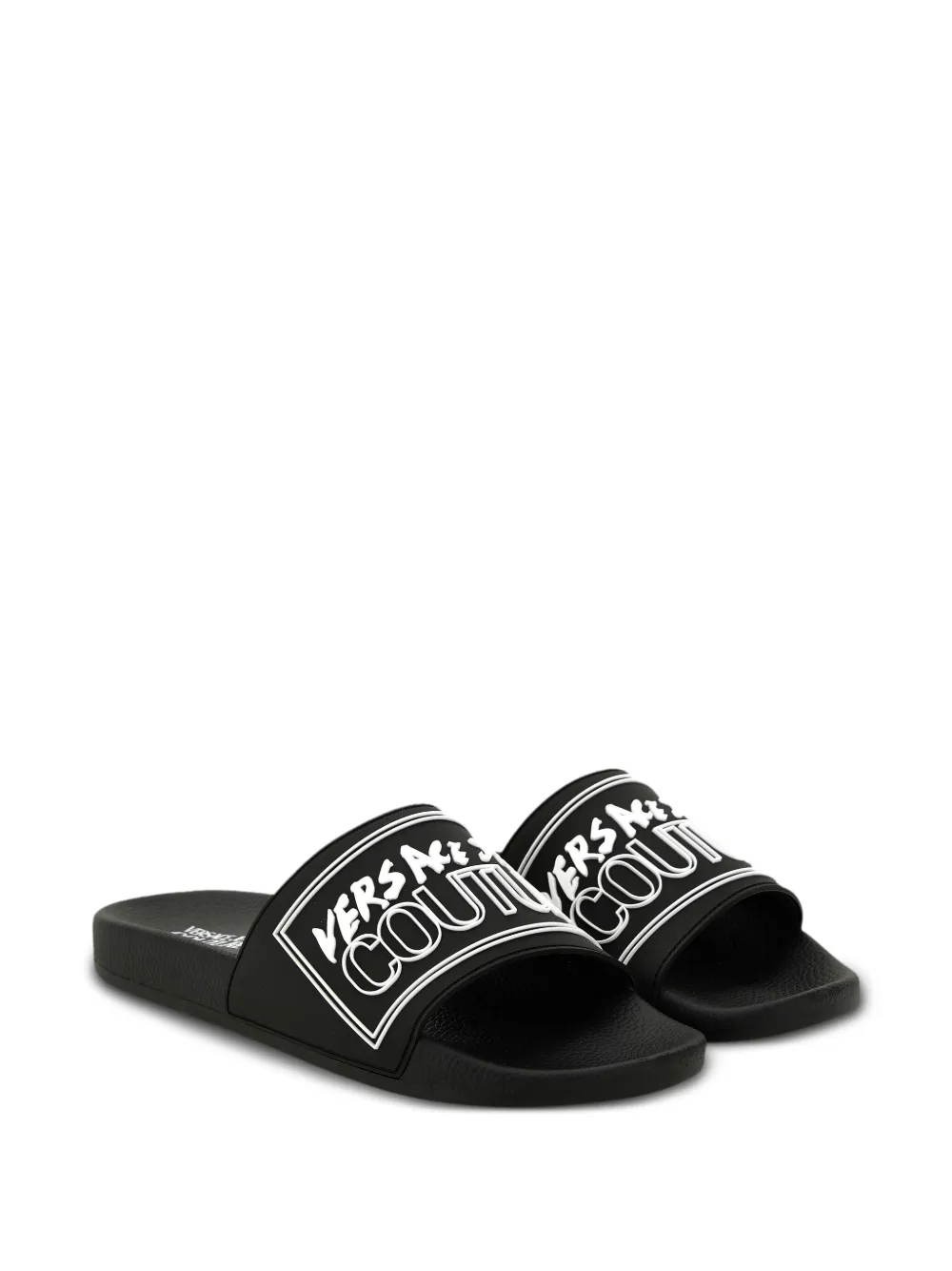 Versace Jeans Couture logo-embossed slides Black