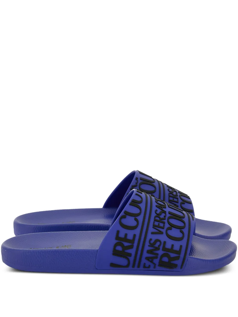 Versace Jeans Couture logo-embossed slides Blue