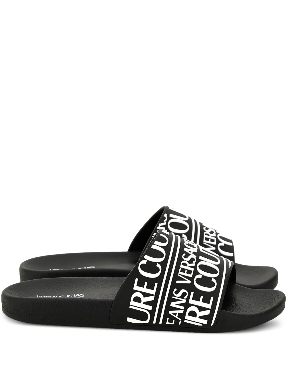 Versace Jeans Couture logo-band slides Black