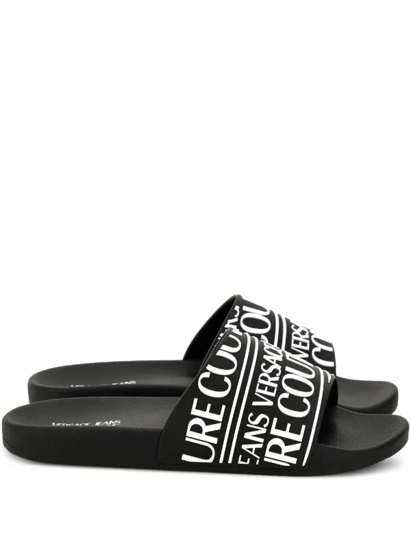 ★VERSACE JEANS★ ロゴ スライドサンダル Amazon | Versace Jeans Couture ブルー シグネチャー