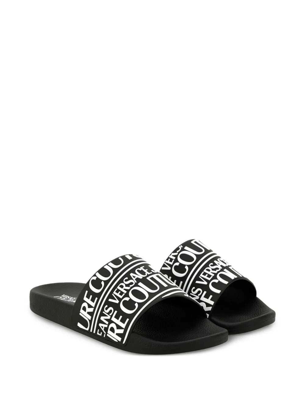 Versace Jeans Couture logo-band slides Black