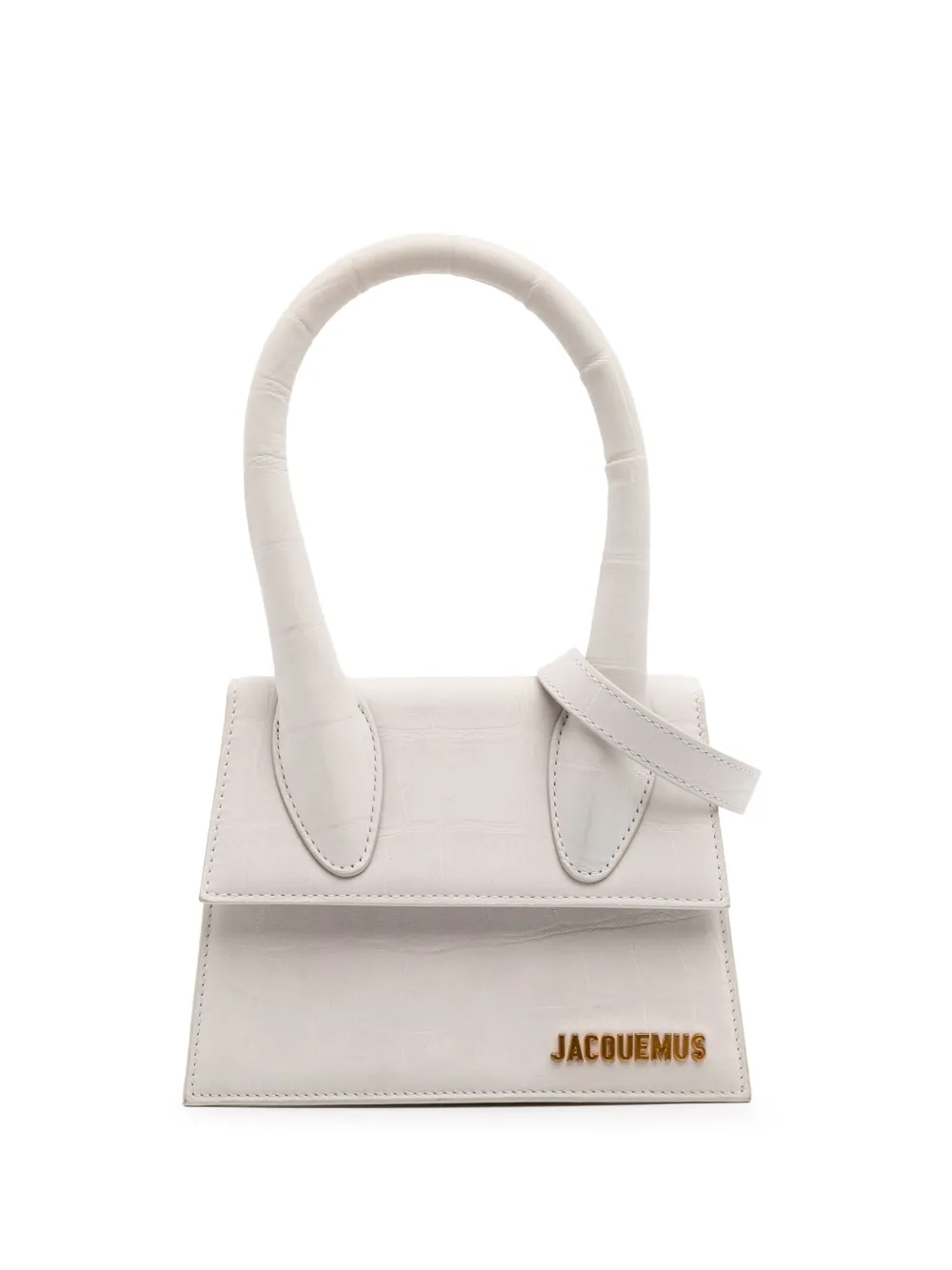 Jacquemus Pre-Owned 2019-2025 Croc Embossed Calfskin Le Chiquito Moyen satchel | White | Image 1