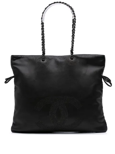 CHANEL Pre-Owned 2008-2009 CC Lambskin Studded Bonbons tote bag