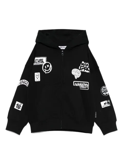 Molo Moletom de capuz com zíper e patch