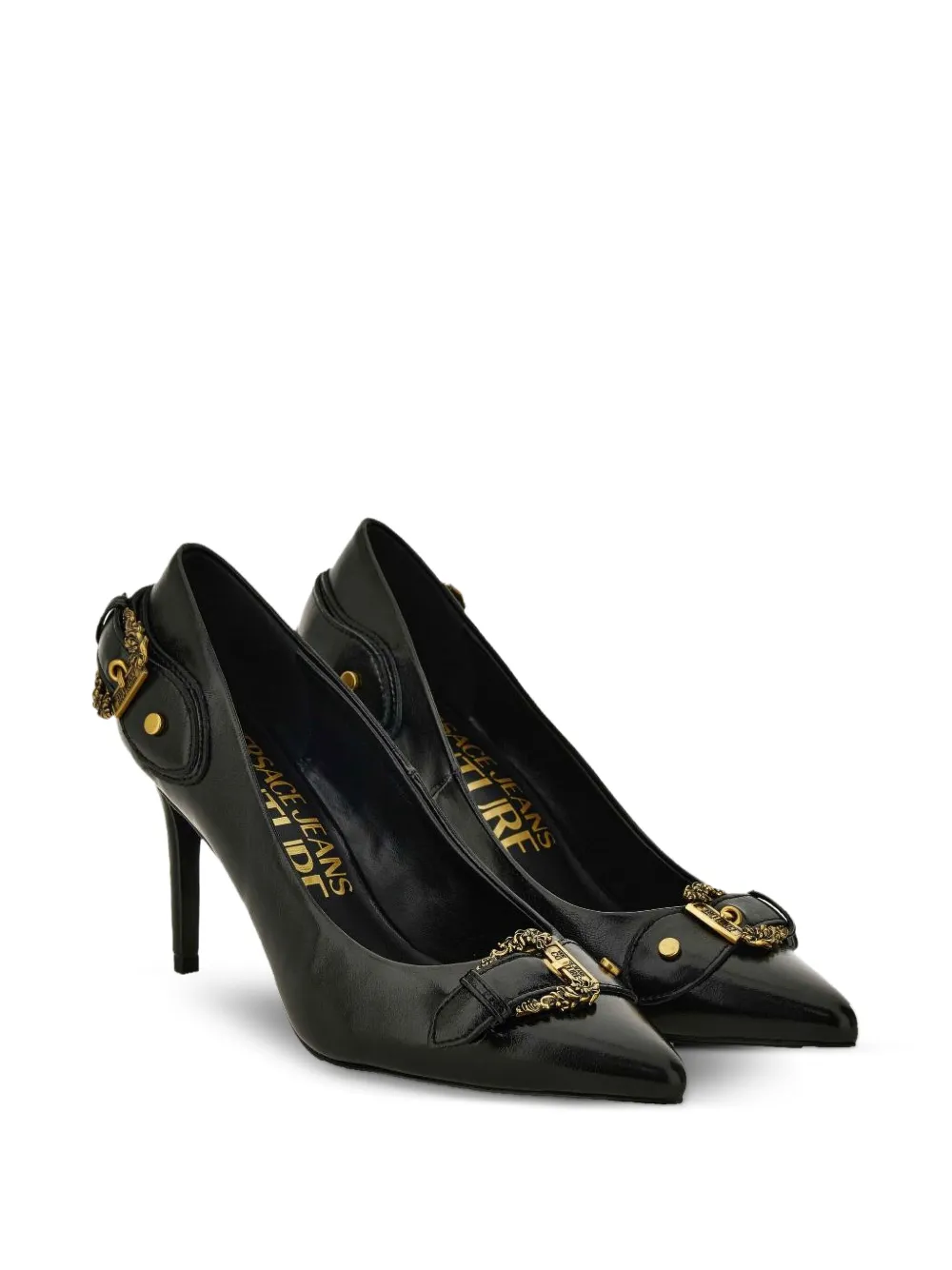 Versace Jeans Couture Scarlett buckle-detail pointed-toe pumps Black