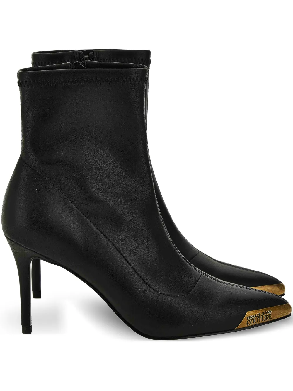 Versace Jeans Couture metallic-toe slip-on boots Black