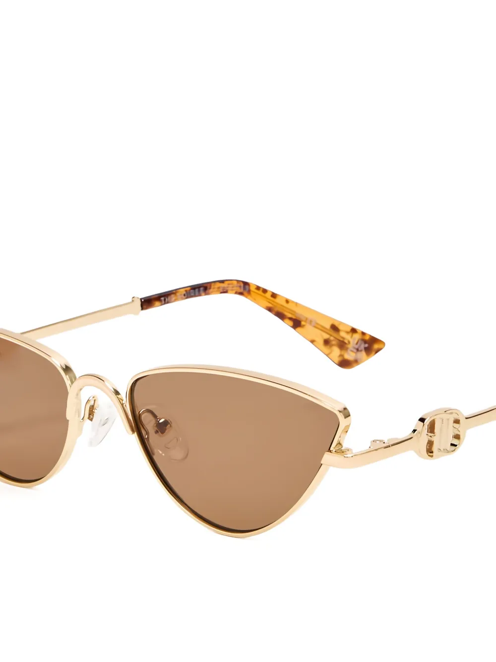 Le Specs Zonnebril met geometrisch montuur Bruin