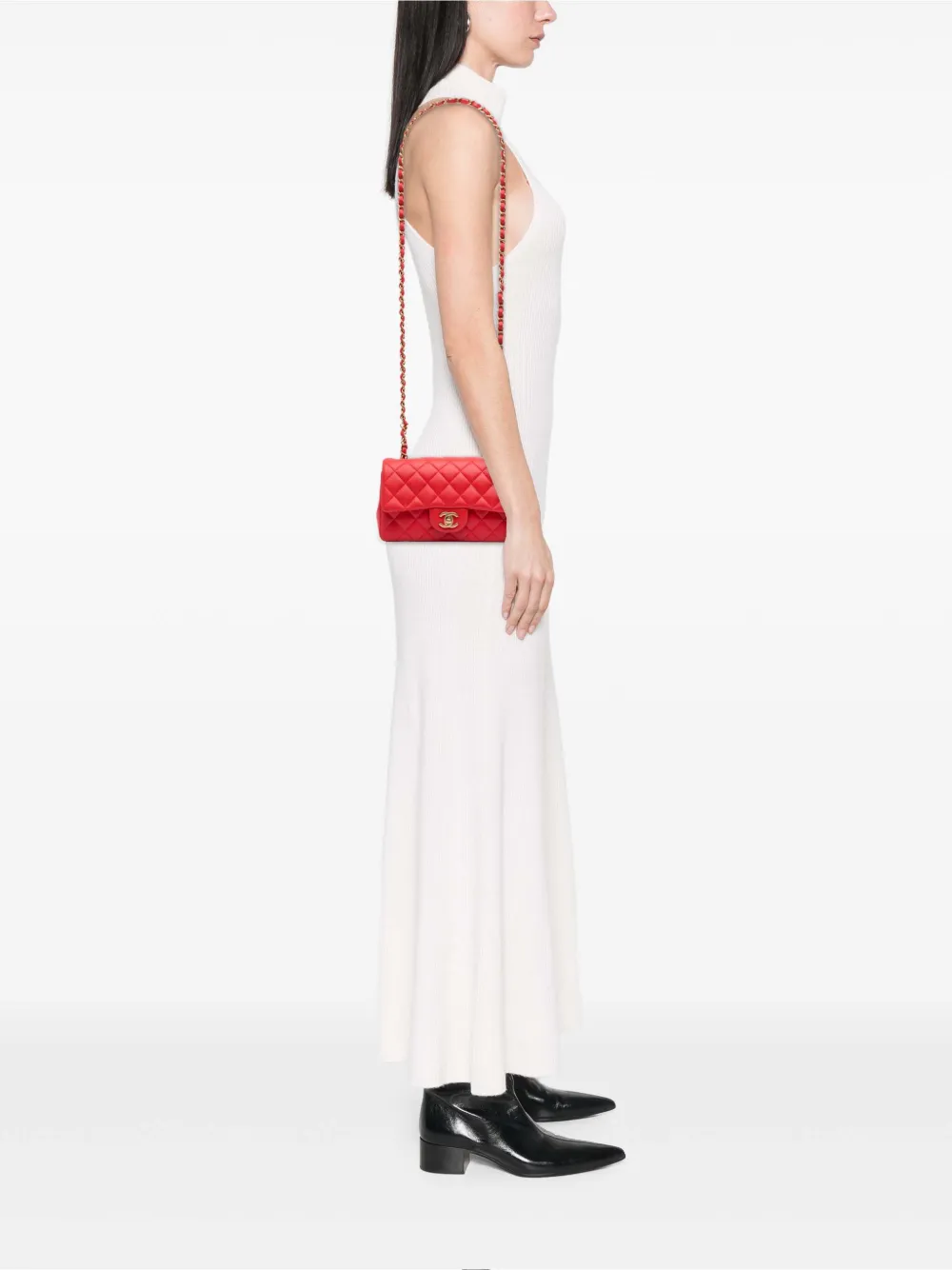 CHANEL Pre-Owned 2019 Mini Rectangular Classic Lambskin Single Flap crossbody bag | Pre-Owned | Image 2