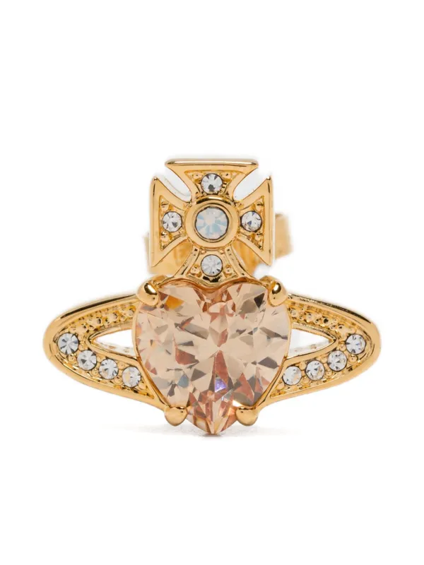 Vivienne Westwood Heart Orb Earrings in Gold