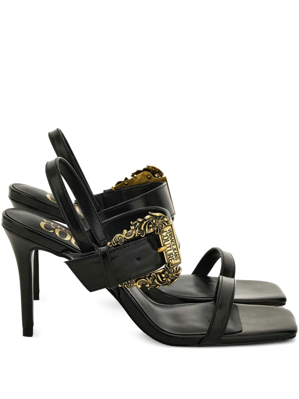 Versace Jeans Couture buckle-embellished heeled sandals Black