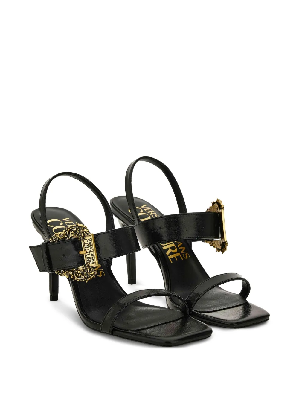 Versace Jeans Couture buckle-embellished heeled sandals Black